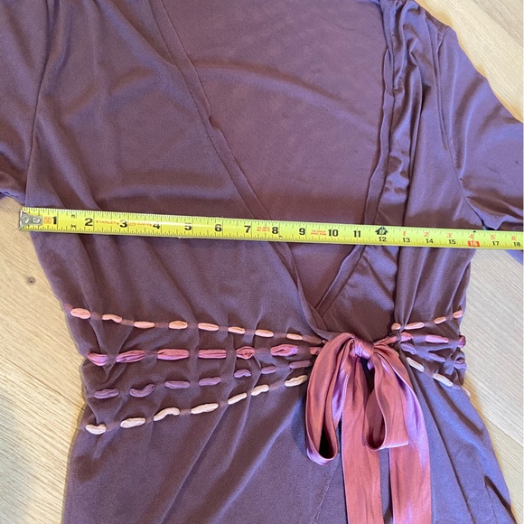 Anthropologie Boho Mesh Wrap Top - Picture 8 of 9